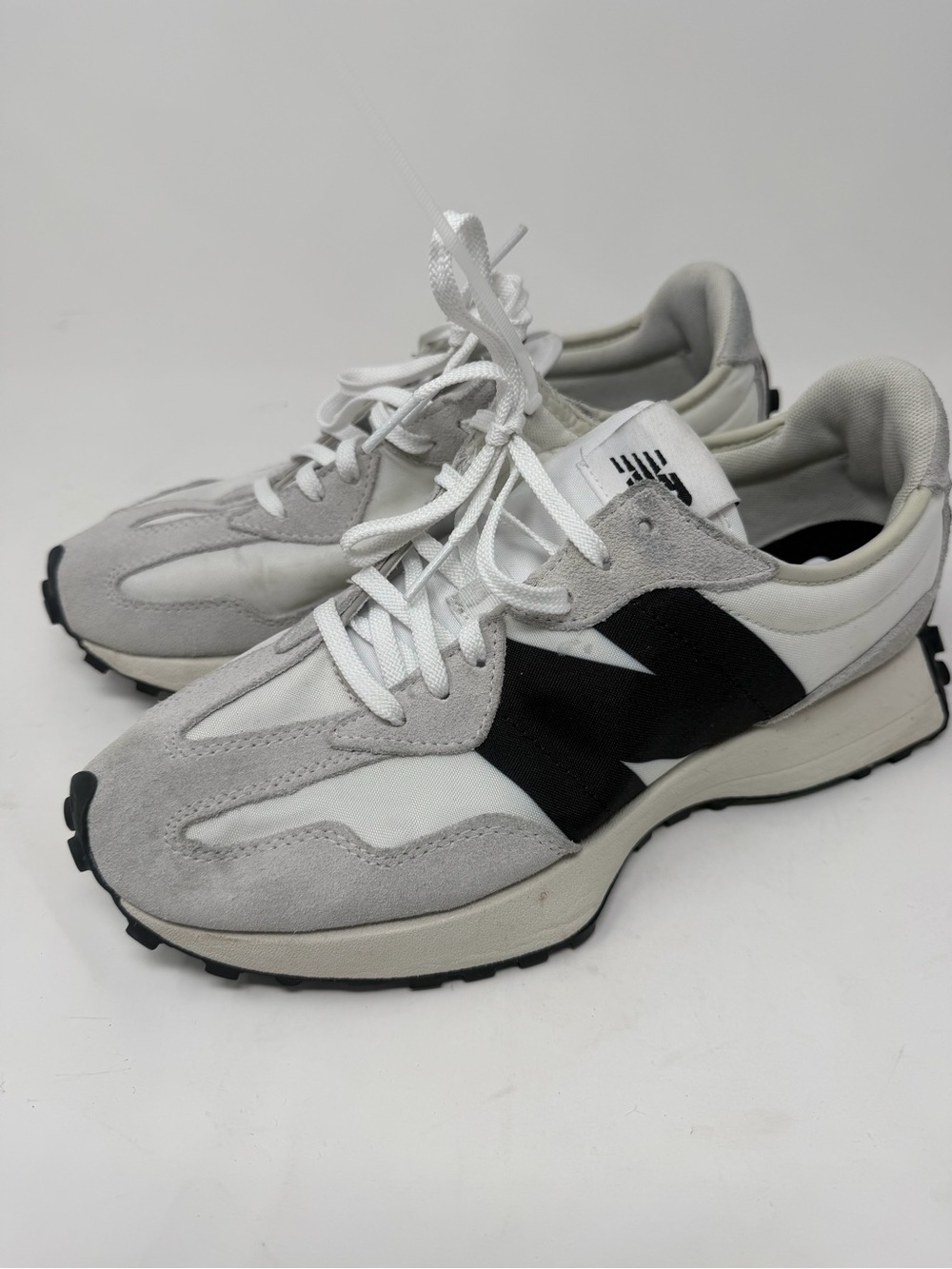 Women’s  White and Gray Running Sneakers with Black Accent
